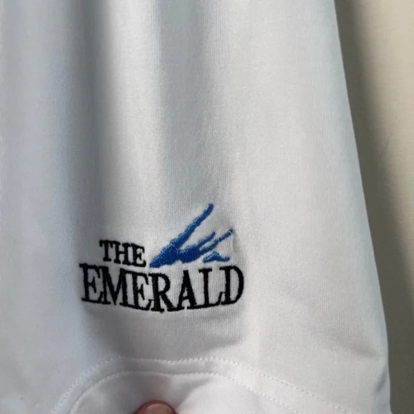 FootJoy Golf Polo White with Blue Stripes Golf Logo XL Men's - Picture 5 of 7